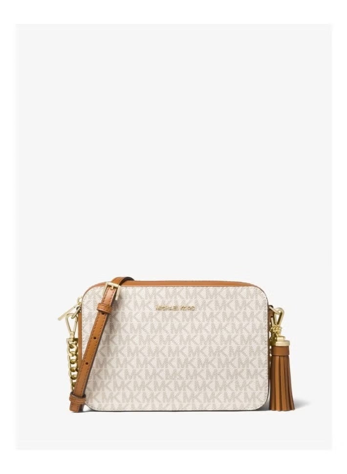 مايكل حقيبة كاميرا كروس بودي من مايكل كورس للنساء - طباعة شعار متوسط على قماش القنب - Image 1